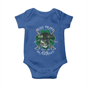Funny Irish Pirate Full Of Blarrney Kiss Me For Good Luck Baby Onesie St Patrick's Day TS11 Royal Blue Print Your Wear