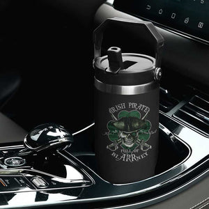 Funny Irish Pirate Full Of Blarrney Kiss Me For Good Luck Flip Straw Tumbler St Patrick's Day TS11 Print Your Wear