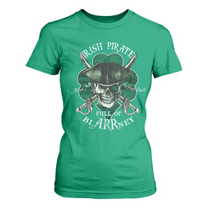 Funny Irish Pirate Full Of Blarrney Kiss Me For Good Luck T Shirt For Women St Patrick's Day TS11 Irish Green Print Your Wear
