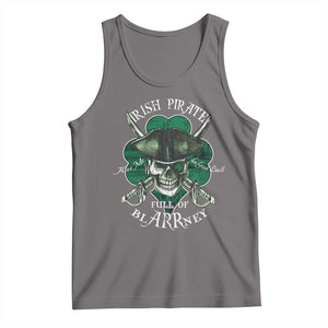 Funny Irish Pirate Full Of Blarrney Kiss Me For Good Luck Tank Top St Patrick's Day TS11 Deep Heather Print Your Wear
