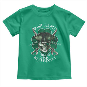 Funny Irish Pirate Full Of Blarrney Kiss Me For Good Luck Toddler T Shirt St Patrick's Day TS11 Irish Green Print Your Wear