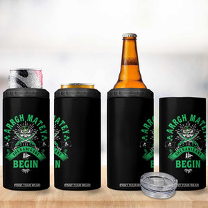 Funny St Patrick's Day Pirate 4 in 1 Can Cooler Tumbler Arrgh Matey Let The Shenanigans Begin Shamrock TS11 Print Your Wear