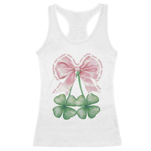 Not Lucky Just Blessed Racerback Tank Top Blessed Christian Shamrocks St Patricks Day Coquette TS11 White Print Your Wear