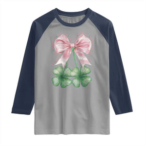Not Lucky Just Blessed Raglan Shirt Blessed Christian Shamrocks St Patricks Day Coquette TS11 Sport Gray Navy Print Your Wear