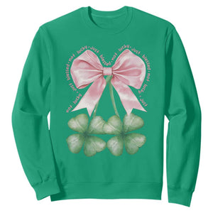Not Lucky Just Blessed Sweatshirt Blessed Christian Shamrocks St Patricks Day Coquette TS11 Irish Green Print Your Wear
