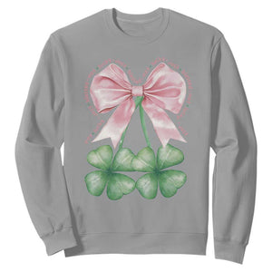 Not Lucky Just Blessed Sweatshirt Blessed Christian Shamrocks St Patricks Day Coquette TS11 Sport Gray Print Your Wear