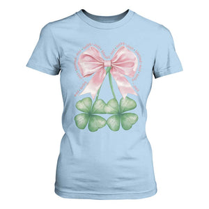 Not Lucky Just Blessed T Shirt For Women Blessed Christian Shamrocks St Patricks Day Coquette TS11 Light Blue Print Your Wear