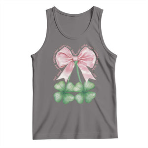 Not Lucky Just Blessed Tank Top Blessed Christian Shamrocks St Patricks Day Coquette TS11 Deep Heather Print Your Wear