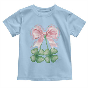 Not Lucky Just Blessed Toddler T Shirt Blessed Christian Shamrocks St Patricks Day Coquette TS11 Light Blue Print Your Wear