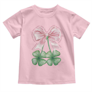 Not Lucky Just Blessed Toddler T Shirt Blessed Christian Shamrocks St Patricks Day Coquette TS11 Light Pink Print Your Wear