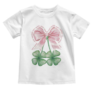 Not Lucky Just Blessed Toddler T Shirt Blessed Christian Shamrocks St Patricks Day Coquette TS11 White Print Your Wear