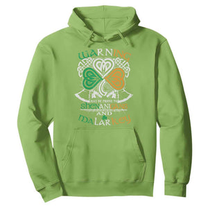 Funny Warning May Be Prone To Shenanigans And Malarkey Hoodie St Patrick's Day Celtic Shamrock TS11 Lime Print Your Wear