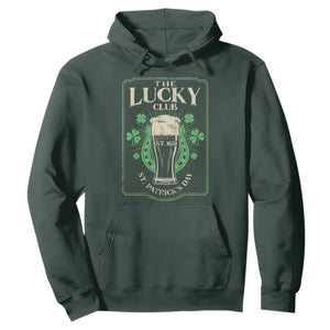 Funny St Patrick's Day Irish Beer Drinking Hoodie The Lucky Beer Club Horseshoe TS11 Dark Forest Green Print Your Wear