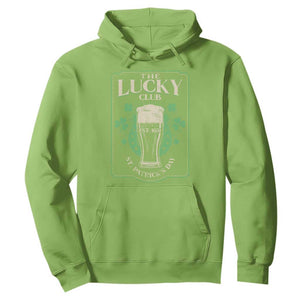 Funny St Patrick's Day Irish Beer Drinking Hoodie The Lucky Beer Club Horseshoe TS11 Lime Print Your Wear