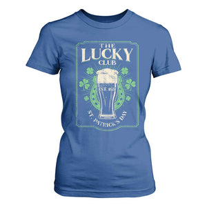 Funny St Patrick's Day Irish Beer Drinking T Shirt For Women The Lucky Beer Club Horseshoe TS11 Royal Blue Print Your Wear