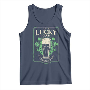 Funny St Patrick's Day Irish Beer Drinking Tank Top The Lucky Beer Club Horseshoe TS11 Navy Print Your Wear