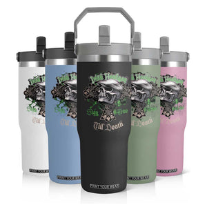 Funny Irish Pride Flip Straw Tumbler Irish Hooligan Stay True Till Death Flat Cap Skull TS11 Print Your Wear