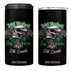Funny Irish Pride 4 in 1 Can Cooler Tumbler Irish Hooligan Stay True Till Death Flat Cap Skull TS11 One Size: 16 oz Black Print Your Wear