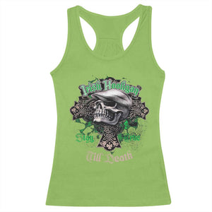 Funny Irish Pride Racerback Tank Top Irish Hooligan Stay True Till Death Flat Cap Skull TS11 Lime Print Your Wear