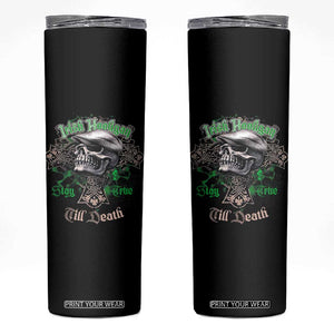 Funny Irish Pride Skinny Tumbler Irish Hooligan Stay True Till Death Flat Cap Skull TS11 Black Print Your Wear