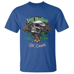 Funny Irish Pride T Shirt Irish Hooligan Stay True Till Death Flat Cap Skull TS11 Royal Blue Print Your Wear