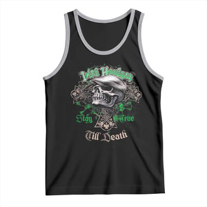 Funny Irish Pride Tank Top Irish Hooligan Stay True Till Death Flat Cap Skull TS11 Black Athletic Heather Print Your Wear
