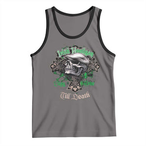 Funny Irish Pride Tank Top Irish Hooligan Stay True Till Death Flat Cap Skull TS11 Deep Heather Black Print Your Wear