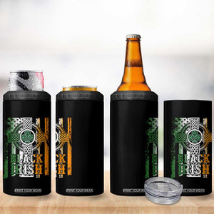 St Patrick's Day Black Irish 4 in 1 Can Cooler Tumbler Vintage American Flag Celtic Cross TS11 Print Your Wear