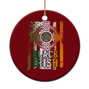St Patrick's Day Black Irish Ceramic Ornament Vintage American Flag Celtic Cross TS11 1pc Red Print Your Wear