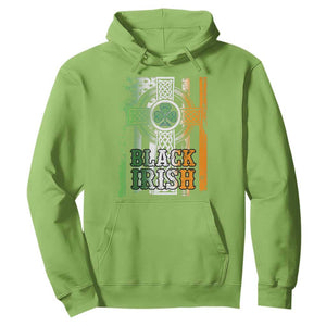 St Patrick's Day Black Irish Hoodie Vintage American Flag Celtic Cross TS11 Lime Print Your Wear