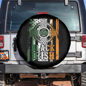 St Patrick's Day Black Irish Spare Tire Cover Vintage American Flag Celtic Cross TS11 No hole Black Print Your Wear