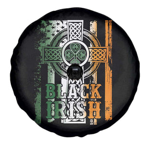 St Patrick's Day Black Irish Spare Tire Cover Vintage American Flag Celtic Cross TS11 Print Your Wear