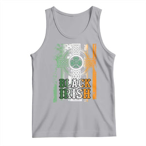 St Patrick's Day Black Irish Tank Top Vintage American Flag Celtic Cross TS11 Athletic Heather Print Your Wear