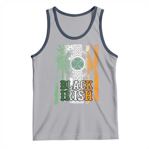 St Patrick's Day Black Irish Tank Top Vintage American Flag Celtic Cross TS11 Athletic Heather Navy Print Your Wear