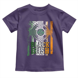 St Patrick's Day Black Irish Toddler T Shirt Vintage American Flag Celtic Cross TS11 Purple Print Your Wear