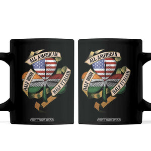Half Irish Half Italian All American Coffee Mug Vintage Flag Shamrock Heritage TS11 Black Print Your Wear