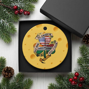 Half Irish Half Italian All American Ceramic Ornament Vintage Flag Shamrock Heritage TS11 1pc Yellow Cheese Print Your Wear