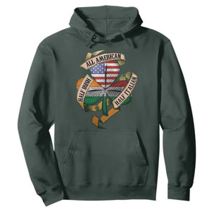 Half Irish Half Italian All American Hoodie Vintage Flag Shamrock Heritage TS11 Dark Forest Green Print Your Wear