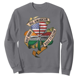 Half Irish Half Italian All American Sweatshirt Vintage Flag Shamrock Heritage TS11 Charcoal Print Your Wear