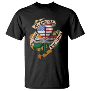 Half Irish Half Italian All American T Shirt Vintage Flag Shamrock Heritage TS11 Black Print Your Wear