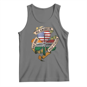 Half Irish Half Italian All American Tank Top Vintage Flag Shamrock Heritage TS11 Black Heather Print Your Wear