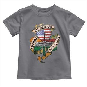 Half Irish Half Italian All American Toddler T Shirt Vintage Flag Shamrock Heritage TS11 Charcoal Print Your Wear