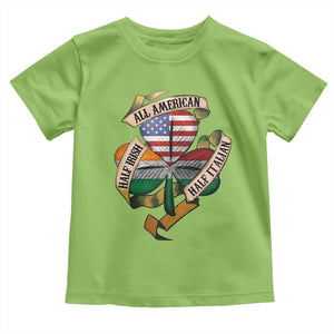 Half Irish Half Italian All American Toddler T Shirt Vintage Flag Shamrock Heritage TS11 Lime Print Your Wear