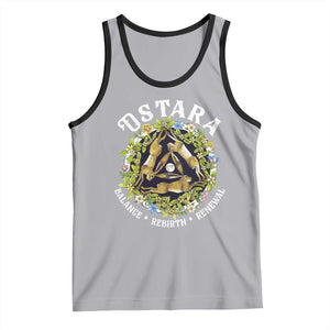 Ostara Balance Rebirth Renewal Tank Top Ostara Pagan Eostre Easter Day Three Hares TS11 Athletic Heather Black Print Your Wear