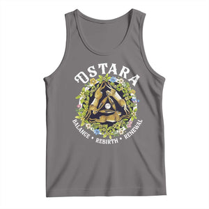 Ostara Balance Rebirth Renewal Tank Top Ostara Pagan Eostre Easter Day Three Hares TS11 Deep Heather Print Your Wear