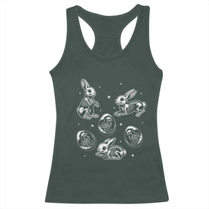 Funny Easter Day Spooky Bunny Chicks Skeleton Racerback Tank Top TS11 Dark Forest Green Print Your Wear