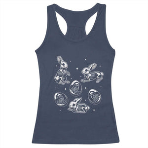 Funny Easter Day Spooky Bunny Chicks Skeleton Racerback Tank Top TS11 Navy Print Your Wear