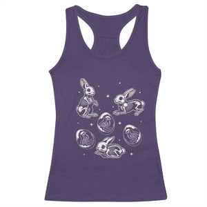 Funny Easter Day Spooky Bunny Chicks Skeleton Racerback Tank Top TS11 Purple Print Your Wear