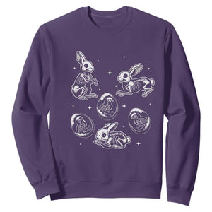 Funny Easter Day Spooky Bunny Chicks Skeleton Sweatshirt TS11 Purple Print Your Wear