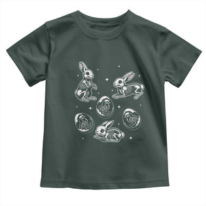 Funny Easter Day Spooky Bunny Chicks Skeleton Toddler T Shirt TS11 Dark Forest Green Print Your Wear